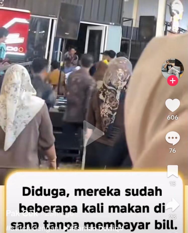 Pengusiran pasutri di Lhokseumawe yang makan tidak bayar (TikTok @Pak Cek)